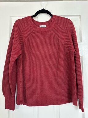 Jessica Simpson Ribbed Crewneck Sweater - Cranberry